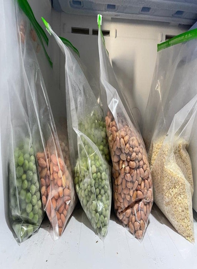 ZOXAR 15 Pcs Green Reusable Ziplock Bags - Medium 9"x10" | Freezer-Safe Food Storage Pouches for Fridge, Snacks, Vegetables, Travel & Kitchen Organization - Image 5
